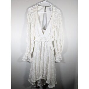 White Cut Out Embroidered Lace Mini Dress‎ Size 12 Ever New Melbourne "Piper"